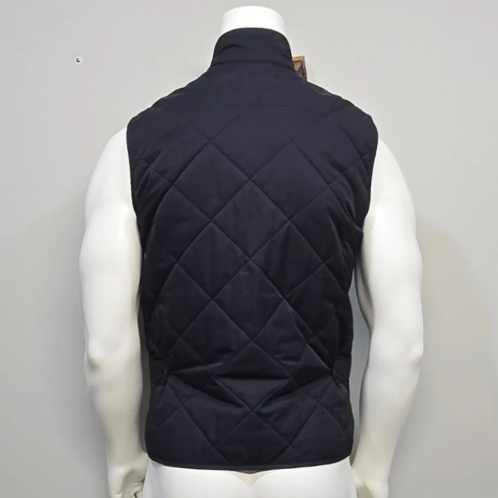 J.Crew Quilted Vest Men's Small Thermore Navy Military Utility Preppy Full Zip